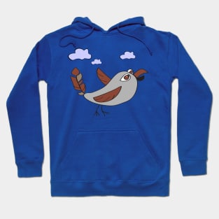 Sparrow Funny Character Crazy Bird Primitive Style Cartoon Hoodie